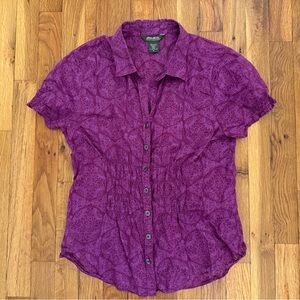 Eddie Bauer Rich Purple Button-Down Shirt